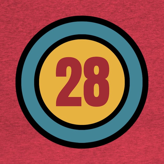 The Number 28 - twenty eight - twenty eighth, 28th by Siren Seventy One